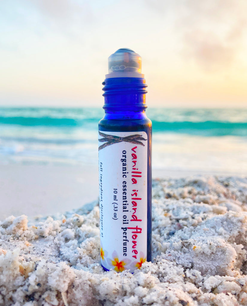 Tropical Vanilla Island Flower – Natural Essential Oil Perfume Roll-On