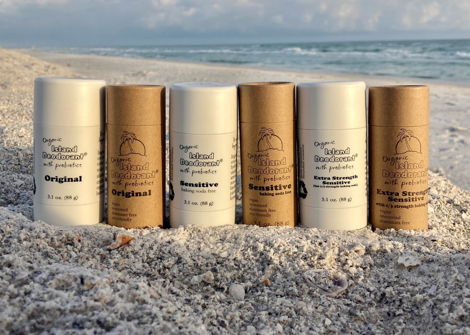 Aluminum free deodorant sticks made with simple natural ingredients