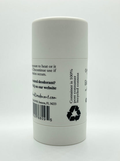 Sensitive baking soda free deodorant with probiotics from Island Deodorant in white plastic stick.