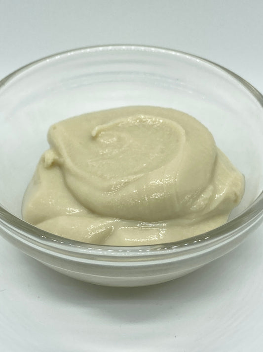 Sensitive Clear deodorant cream refill with zinc ricinoleate shown as smooth baking soda free deodorant cream