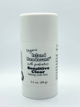 
Sensitive Clear baking soda free deodorant — 3.1 oz. Natural deodorant with probiotics and zinc ricinoleate. Goes on clear and is gentle on sensitive skin.