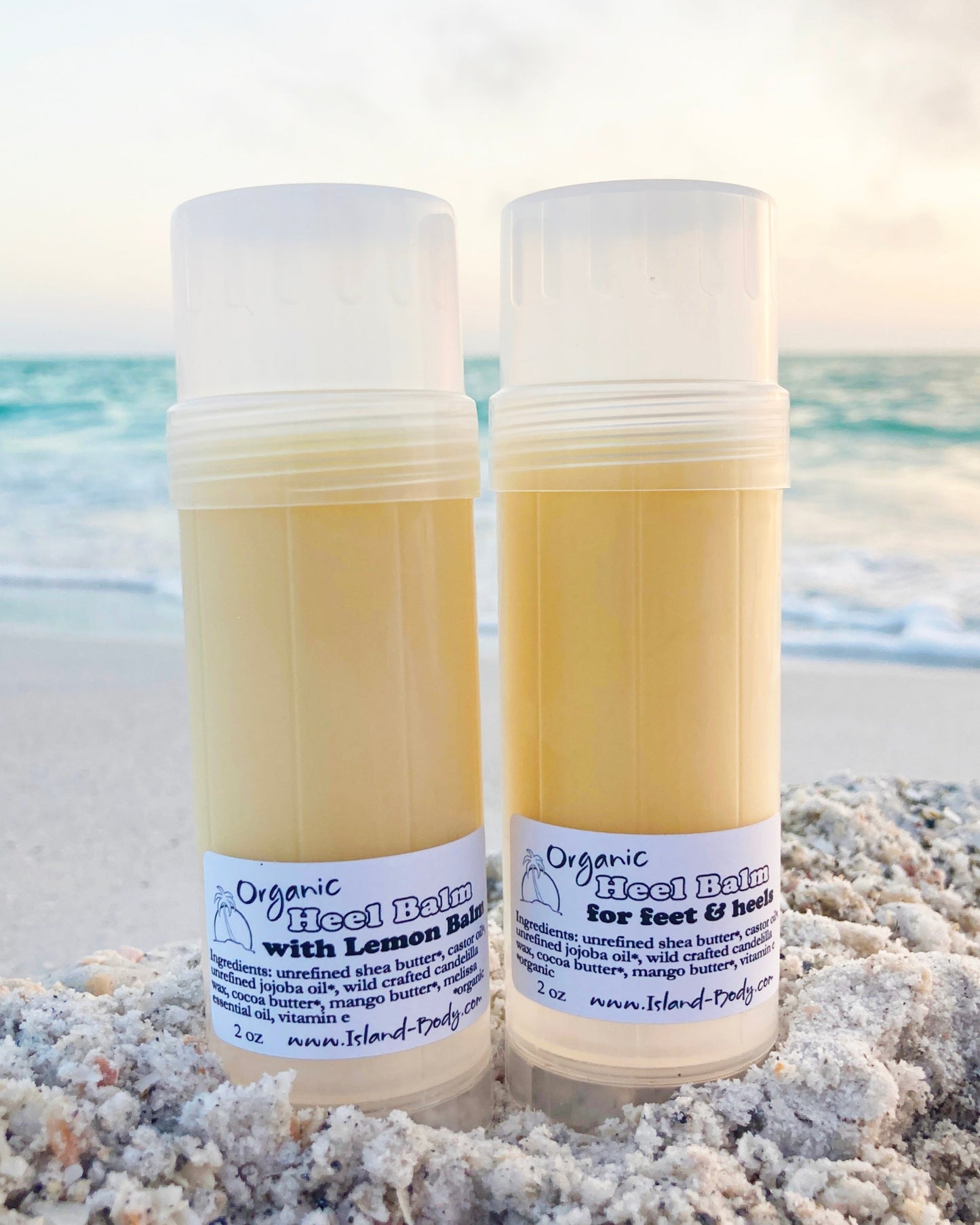 Organic heel balm stick for cracked heels and dry feet – natural moisturizing foot balm with shea butter and jojoba oil.