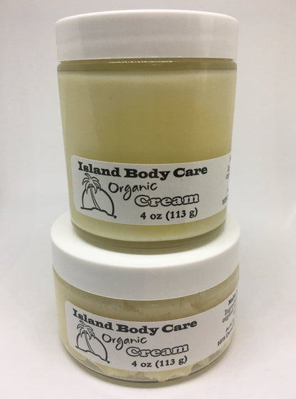 organic body cream made with unrefined shea butter and coconut oil, fragrance free natural body moisturizer