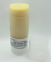 Organic Heel Balm Stick lemon balm scent, with the cap removed